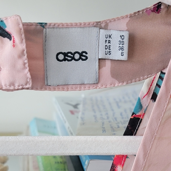 ASOS Blush Pink Floral Romper with Belt - Women's Size 6 - Picture 4 of 4